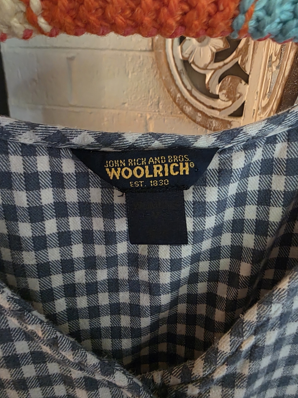 Woolrich Navy and White Gingham Midi Dress - Picture 5 of 10